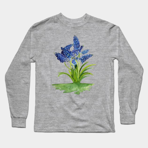 Grape Hyacinths Long Sleeve T-Shirt by Kirsty Topps